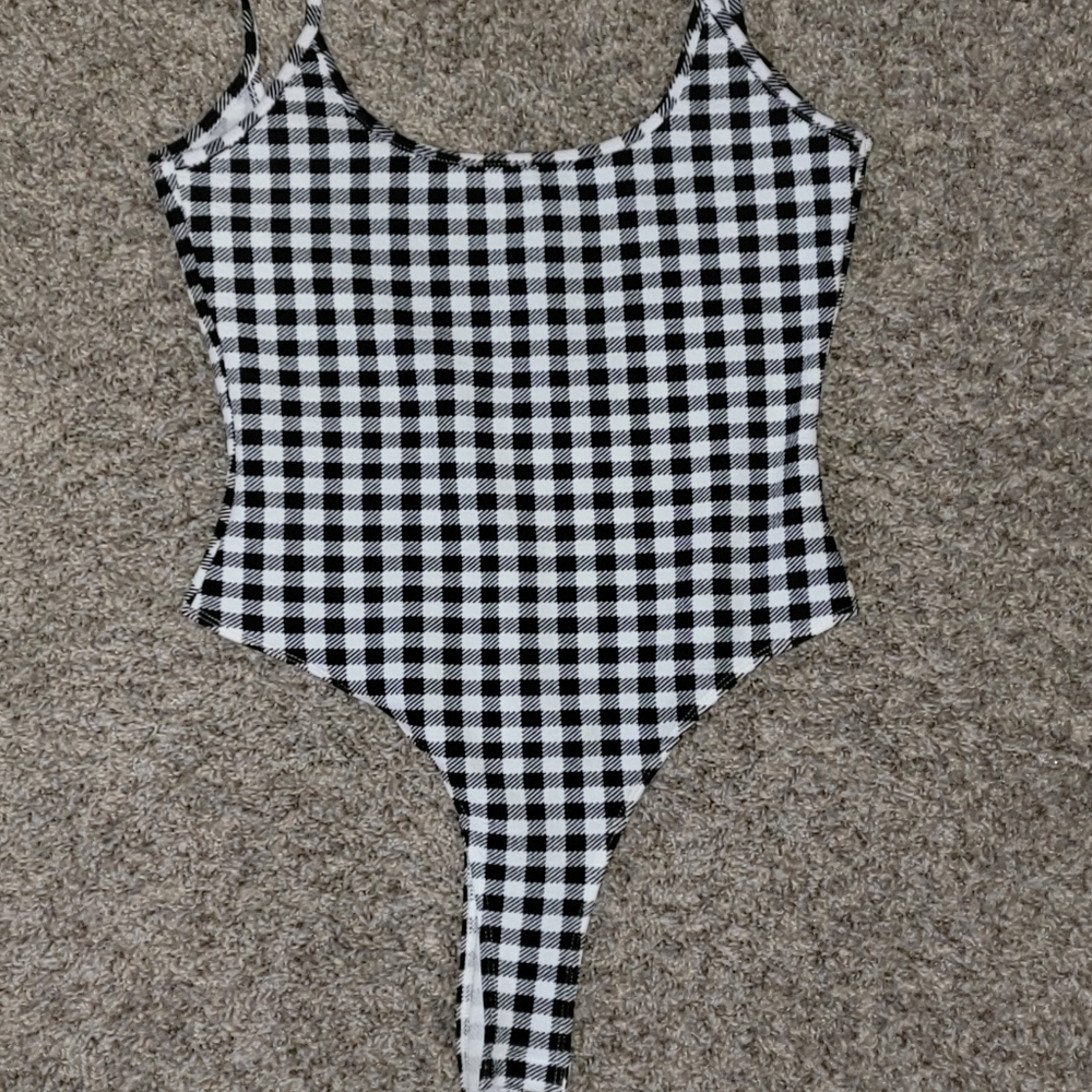 Checkered body suit